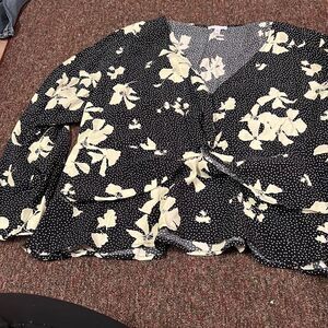 Leith polka dot floral blouse 3x